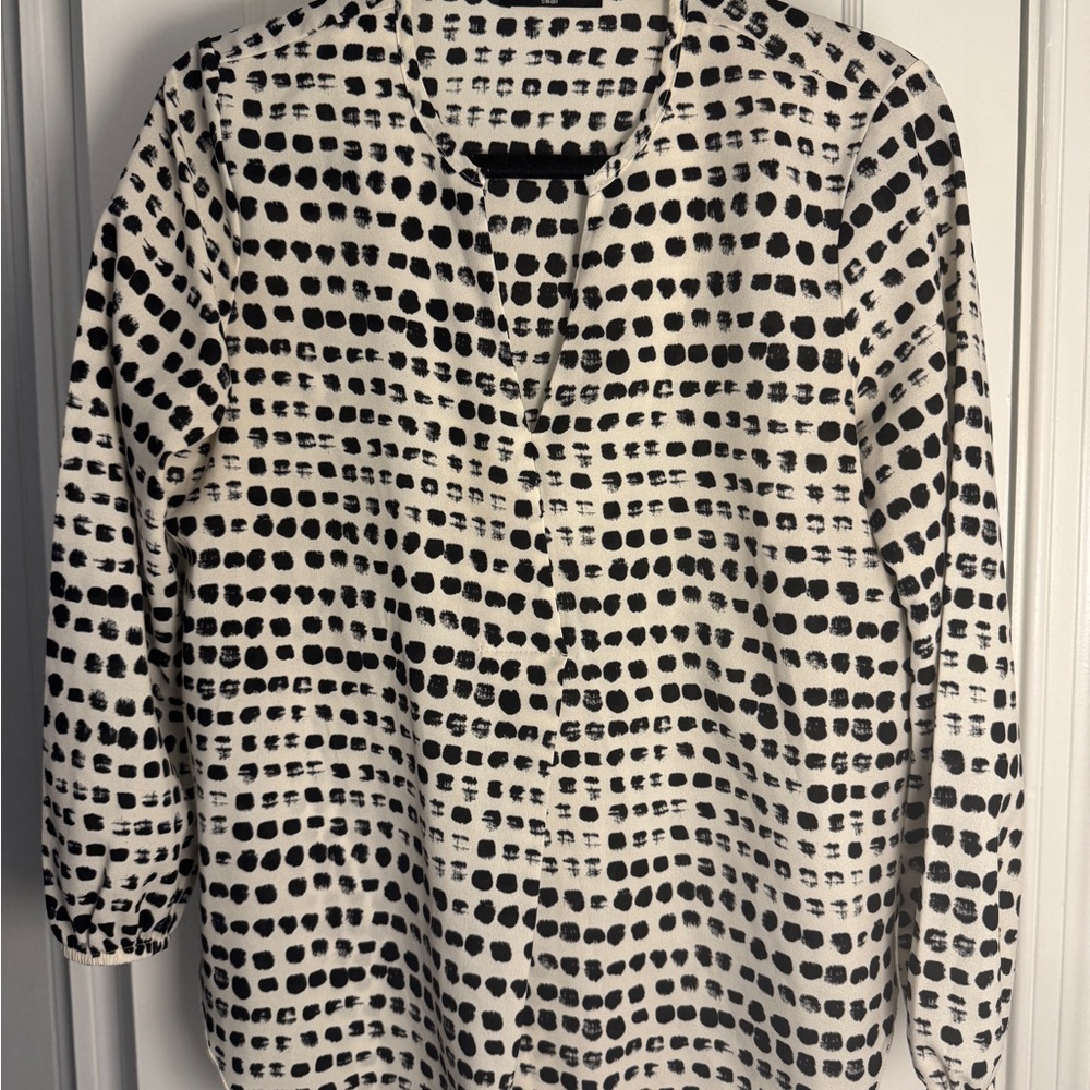 Black and White Patterned Blouse